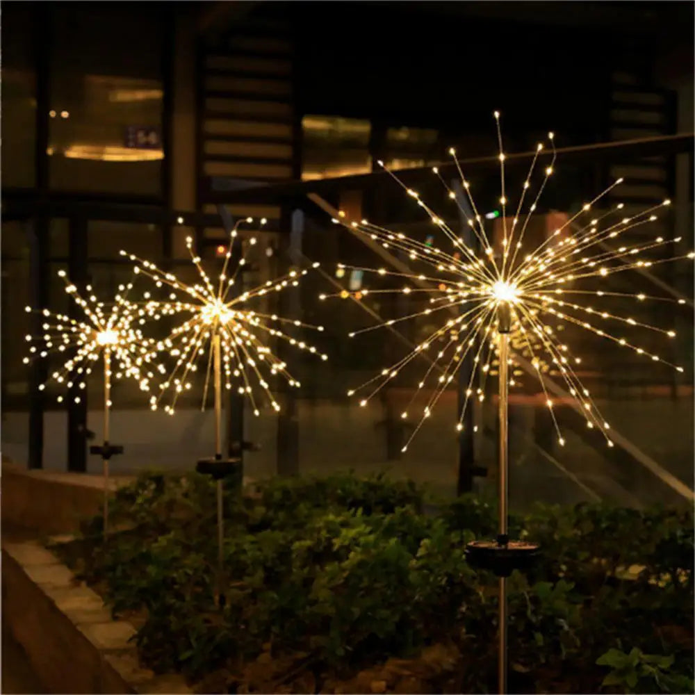 90 LED Solar Power Firework Lights - Outdoor Dandelion Lawn Lamp